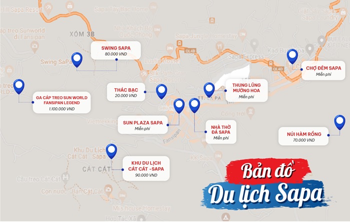 SaPa thuộc tỉnh Lào Cai, cách thủ đô Hà Nội hơn 300km về phía Tây Bắc