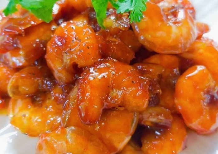Tôm nõn khô rim chua cay mặn ngọt