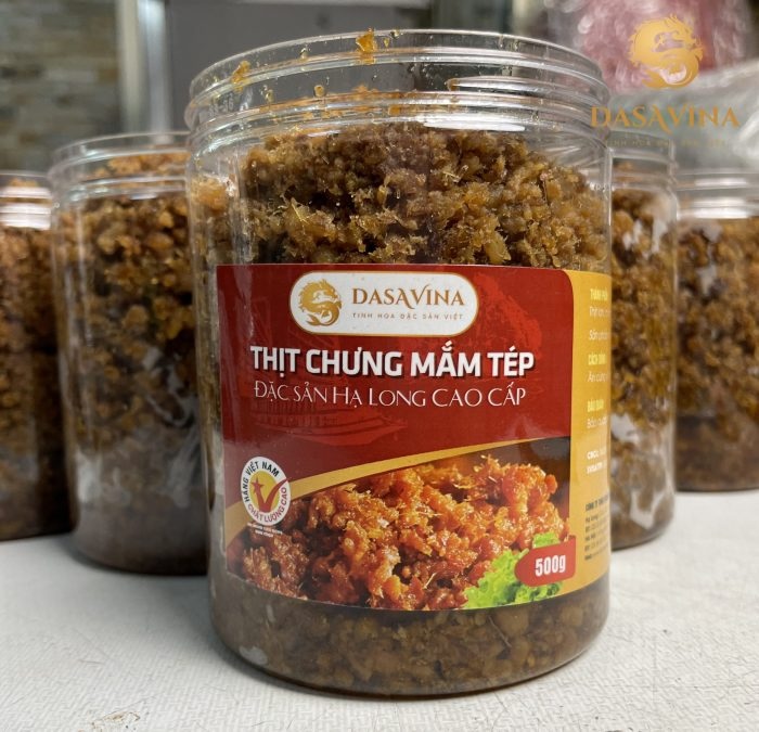 Thịt chưng mắm tép được đóng hộp cẩn thận (DASAVINA)
